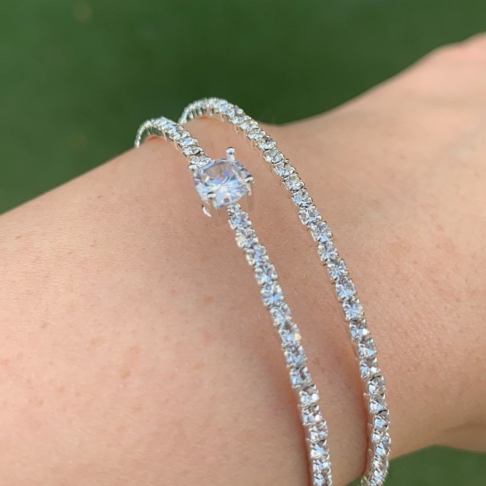 BRAND NEW Silver Crystal Bracelet - Picture 2 of 4